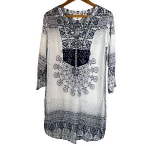 Label of Graded Goods Semi Sheer Handkerchief Shirt Dress Boho Casual‎ Size 8